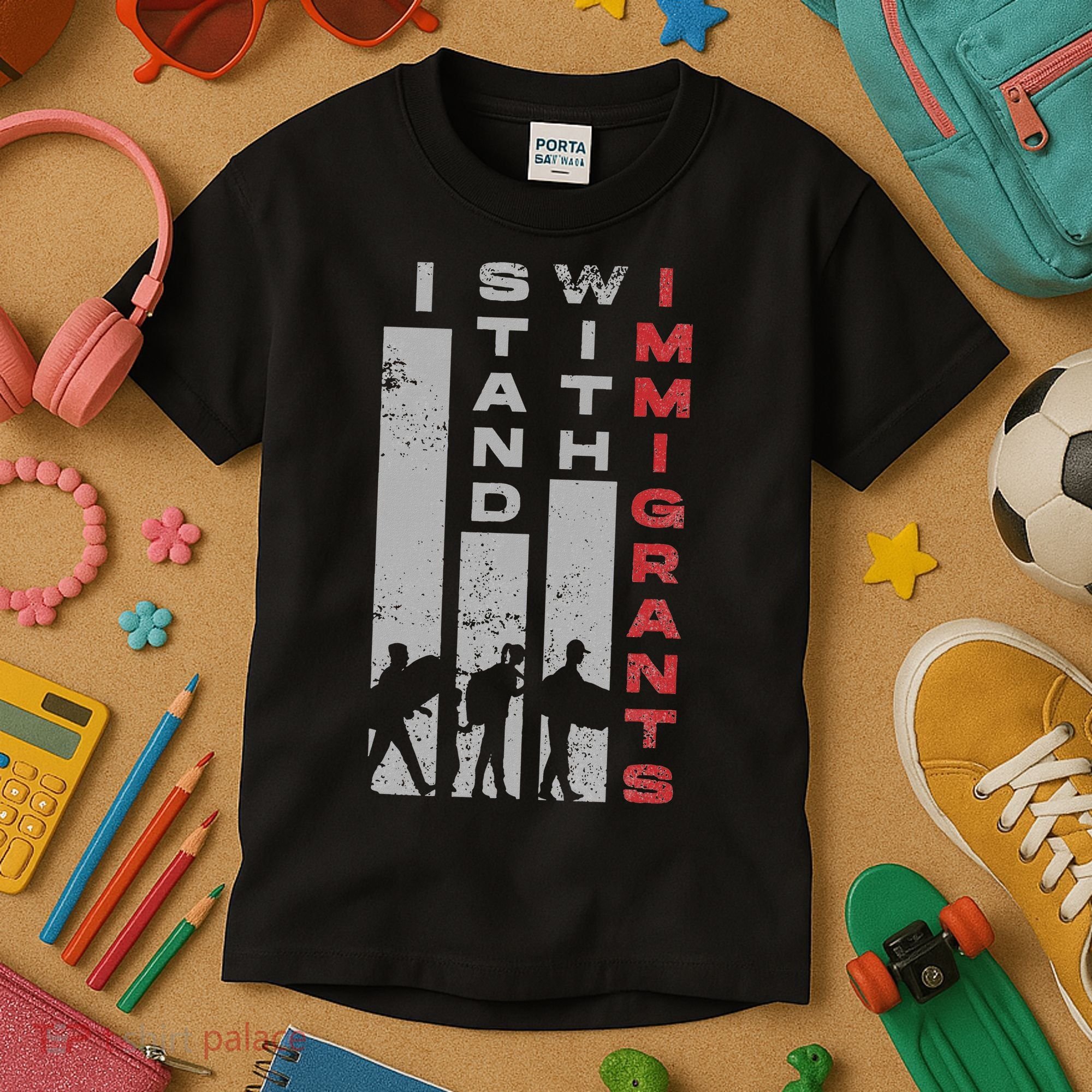 Immigrants Human Rights And I Stand With Immigrants Kids T-Shirt