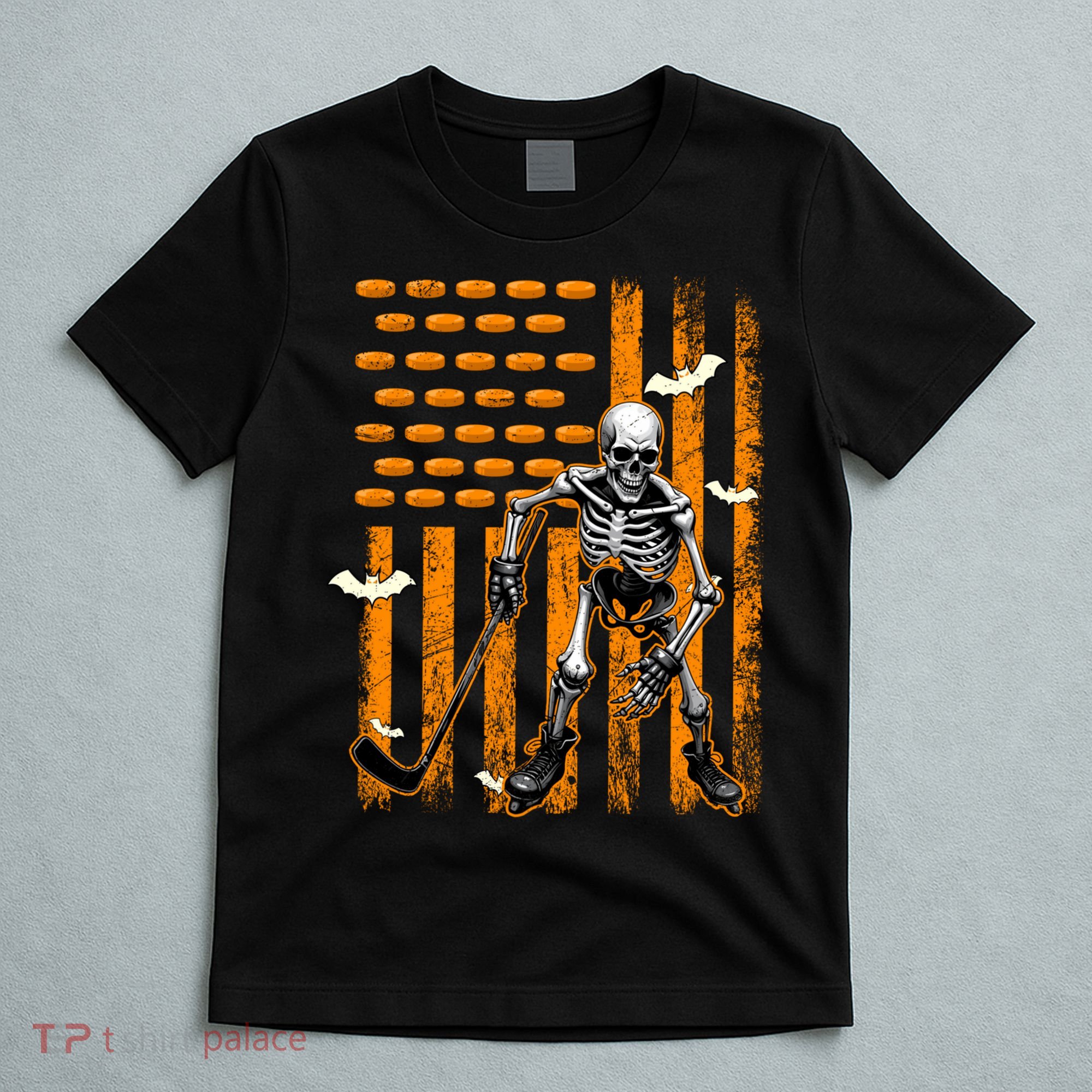 Ice Hockey Skeleton Halloween Ice Hockey Player T-Shirt