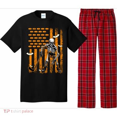 Ice Hockey Skeleton Halloween Ice Hockey Player Pajama Set