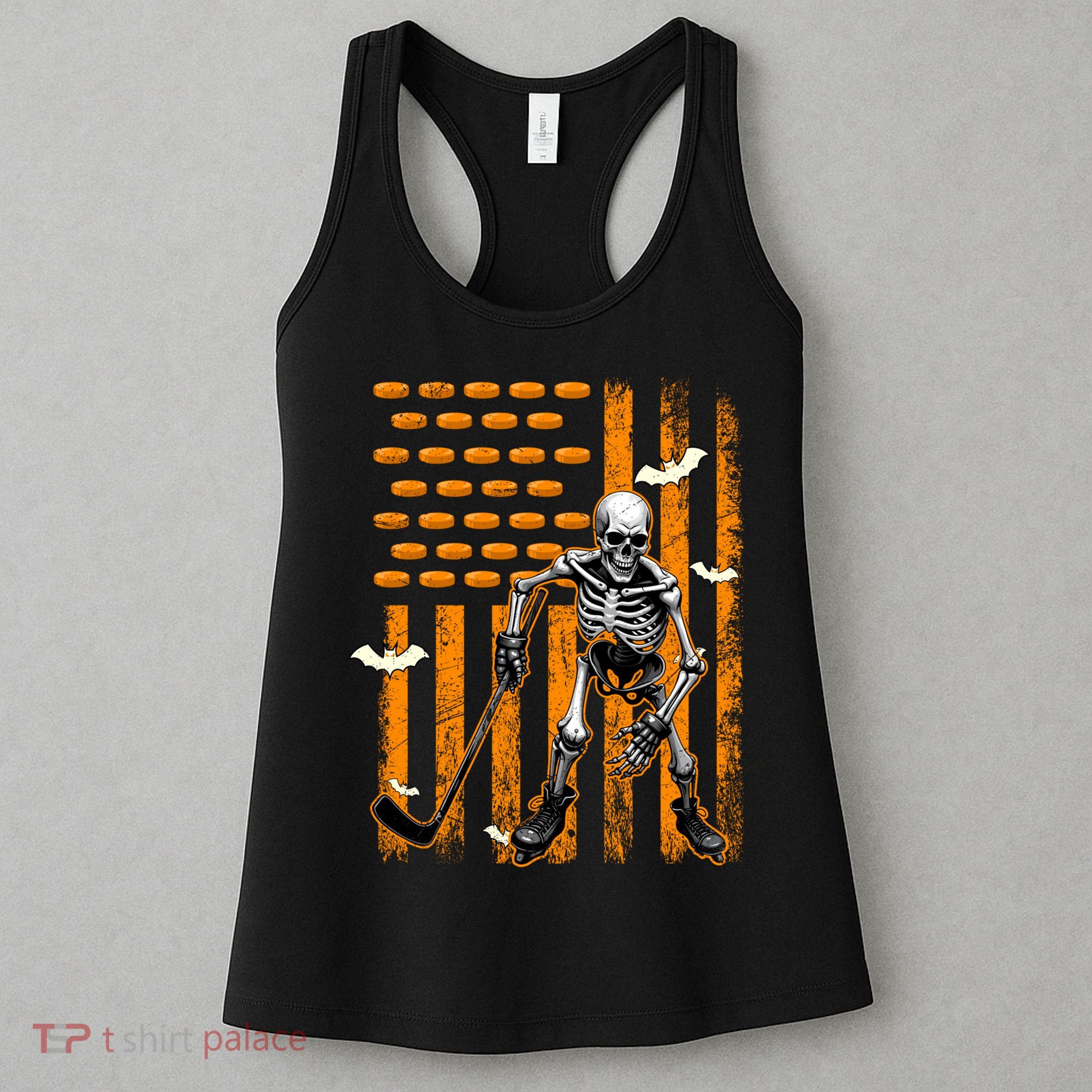 Ice Hockey Skeleton Halloween Ice Hockey Player Women's Tank Top
