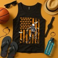 Ice Hockey Skeleton Halloween Ice Hockey Player Tank Top thumb 4