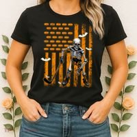 Ice Hockey Skeleton Halloween Ice Hockey Player Women's T-Shirt thumb 2