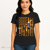 Ice Hockey Skeleton Halloween Ice Hockey Player Women's T-Shirt thumb 4