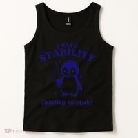 I Have Stability Ability To Stab Funny Penguin Tank Top thumb 2
