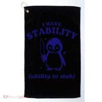 I Have Stability Ability To Stab Funny Penguin Golf Towel thumb 0