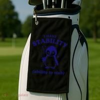 I Have Stability Ability To Stab Funny Penguin Golf Towel thumb 2