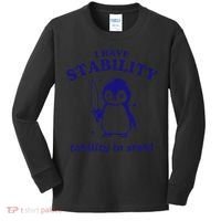 I Have Stability Ability To Stab Funny Penguin Kids Long Sleeve Shirt thumb 0