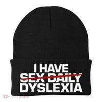 I Have Sex Daily Funny Dyslexia Beanie thumb 0