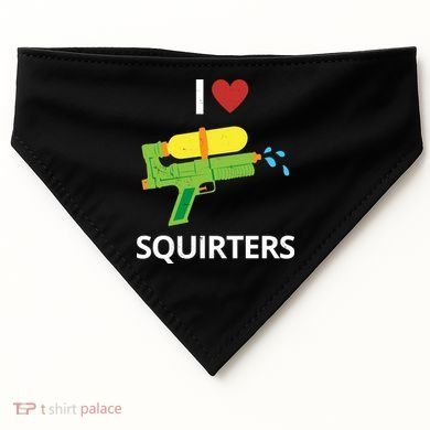 I Heart Squirters Funny Water Gun USA-Made Doggie Bandana