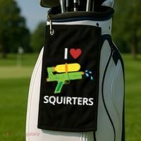 I Heart Squirters Funny Water Gun Golf Towel thumb 2