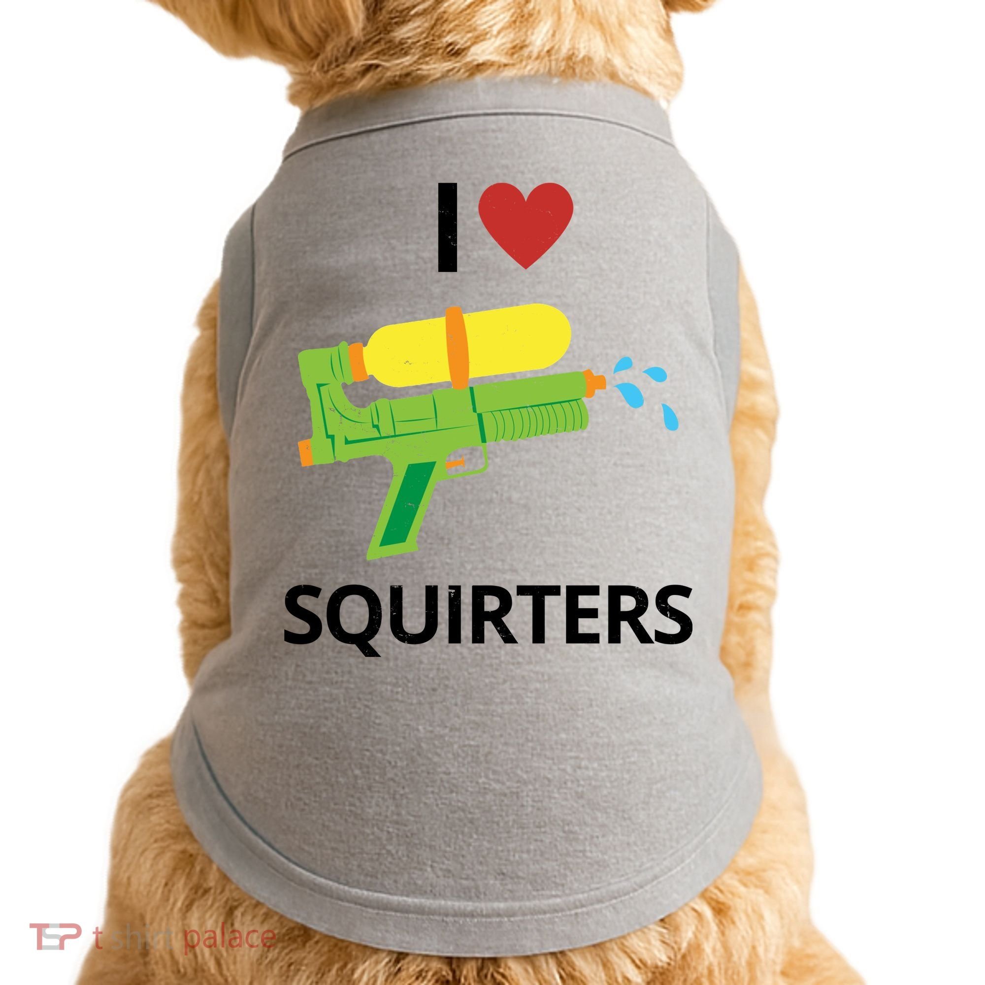 I Heart Squirters Funny Water Gun Doggie Tank