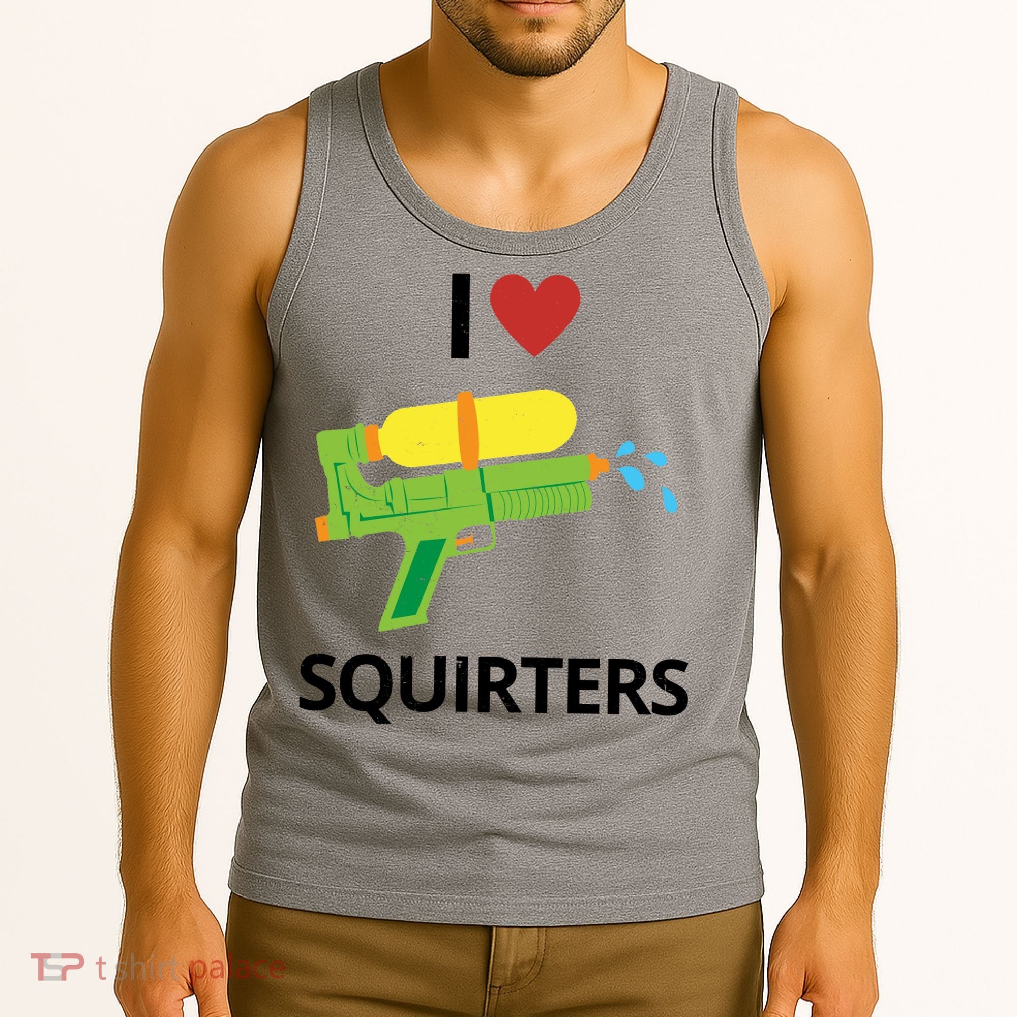 I Heart Squirters Funny Water Gun Tank Top