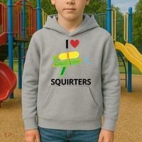 I Heart Squirters Funny Water Gun Kids Hoodie thumb 2
