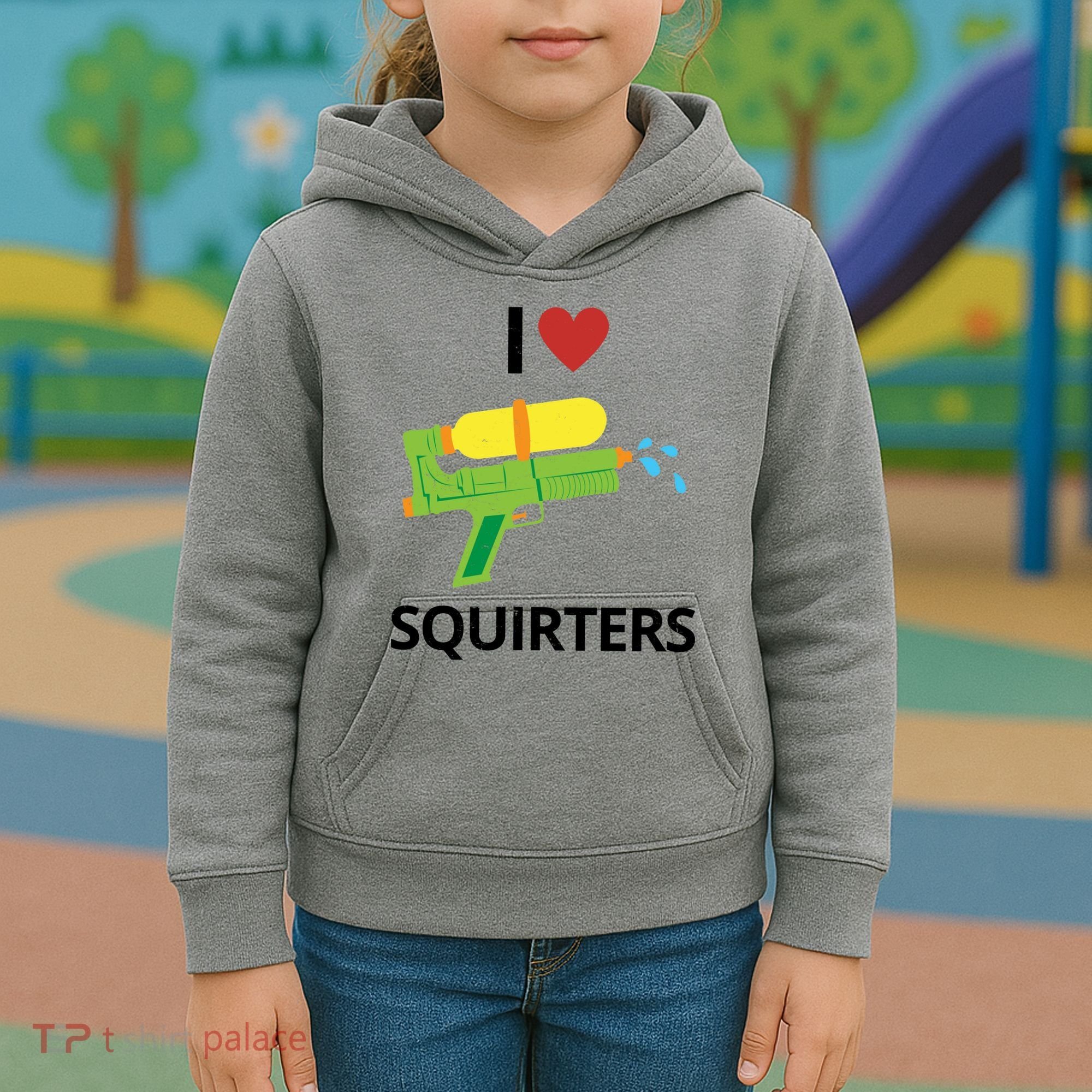 I Heart Squirters Funny Water Gun Kids Hoodie