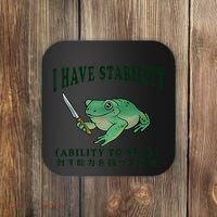I Have Stability Ability To Stab Funny Frog Coaster thumb 0