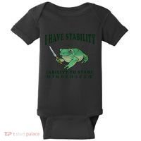 I Have Stability Ability To Stab Funny Frog Baby Bodysuit thumb 0