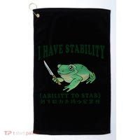 I Have Stability Ability To Stab Funny Frog Golf Towel thumb 0