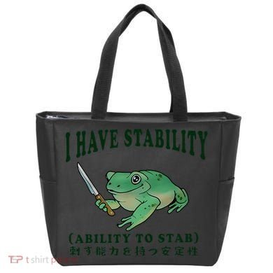I Have Stability Ability To Stab Funny Frog Tote Bag