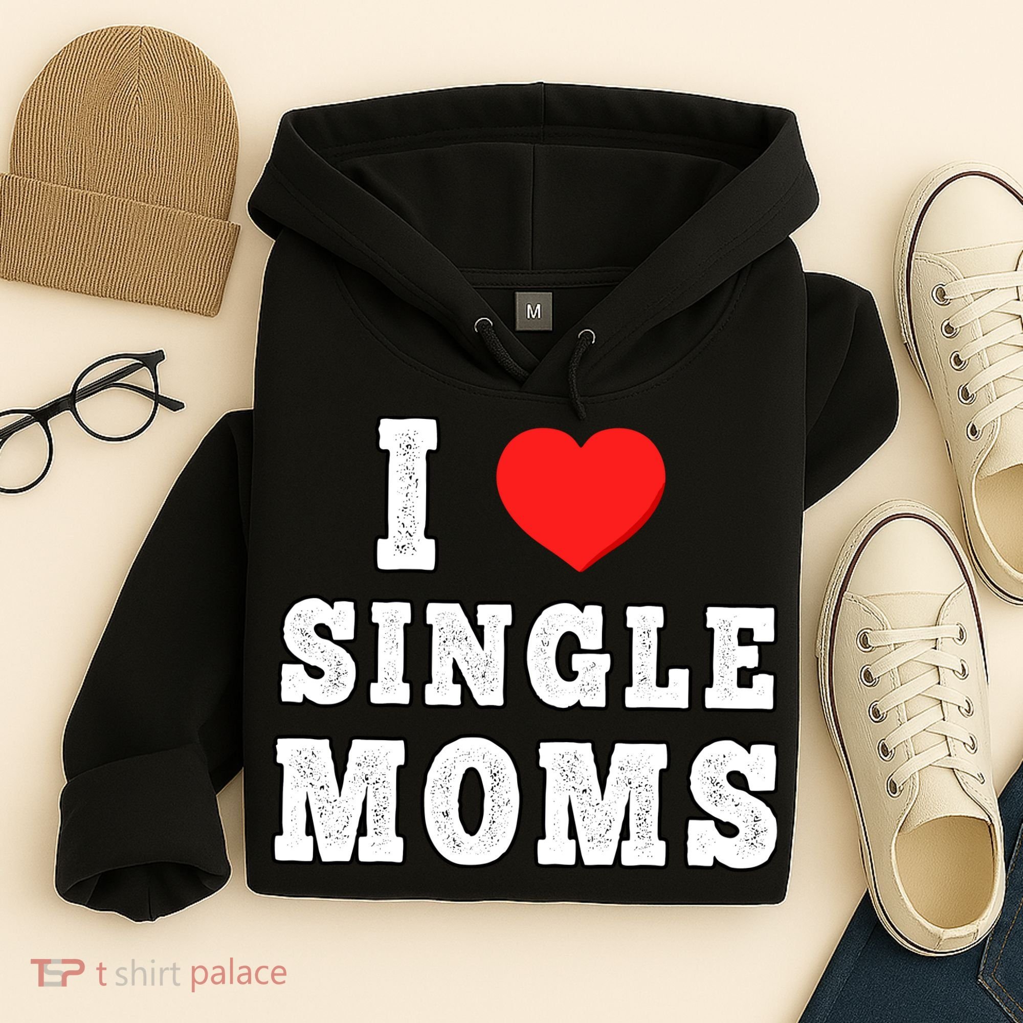 I Heart Single Moms Funny I Love Single Mommy Hoodie