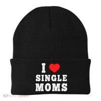I Heart Single Moms Funny I Love Single Mommy Beanie thumb 0