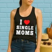 I Heart Single Moms Funny I Love Single Mommy Women's Tank Top thumb 2