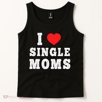 I Heart Single Moms Funny I Love Single Mommy Tank Top thumb 2
