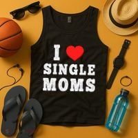 I Heart Single Moms Funny I Love Single Mommy Tank Top thumb 4