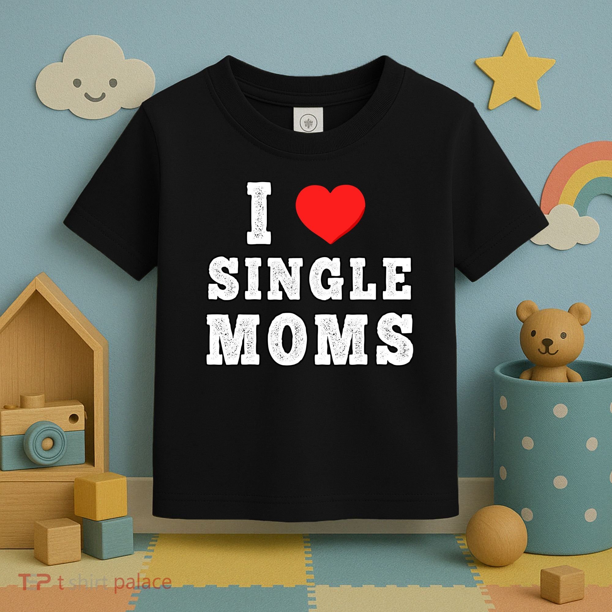 I Heart Single Moms Funny I Love Single Mommy Toddler T-Shirt