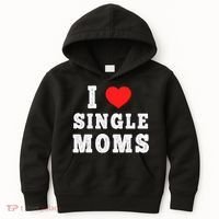 I Heart Single Moms Funny I Love Single Mommy Kids Hoodie thumb 0
