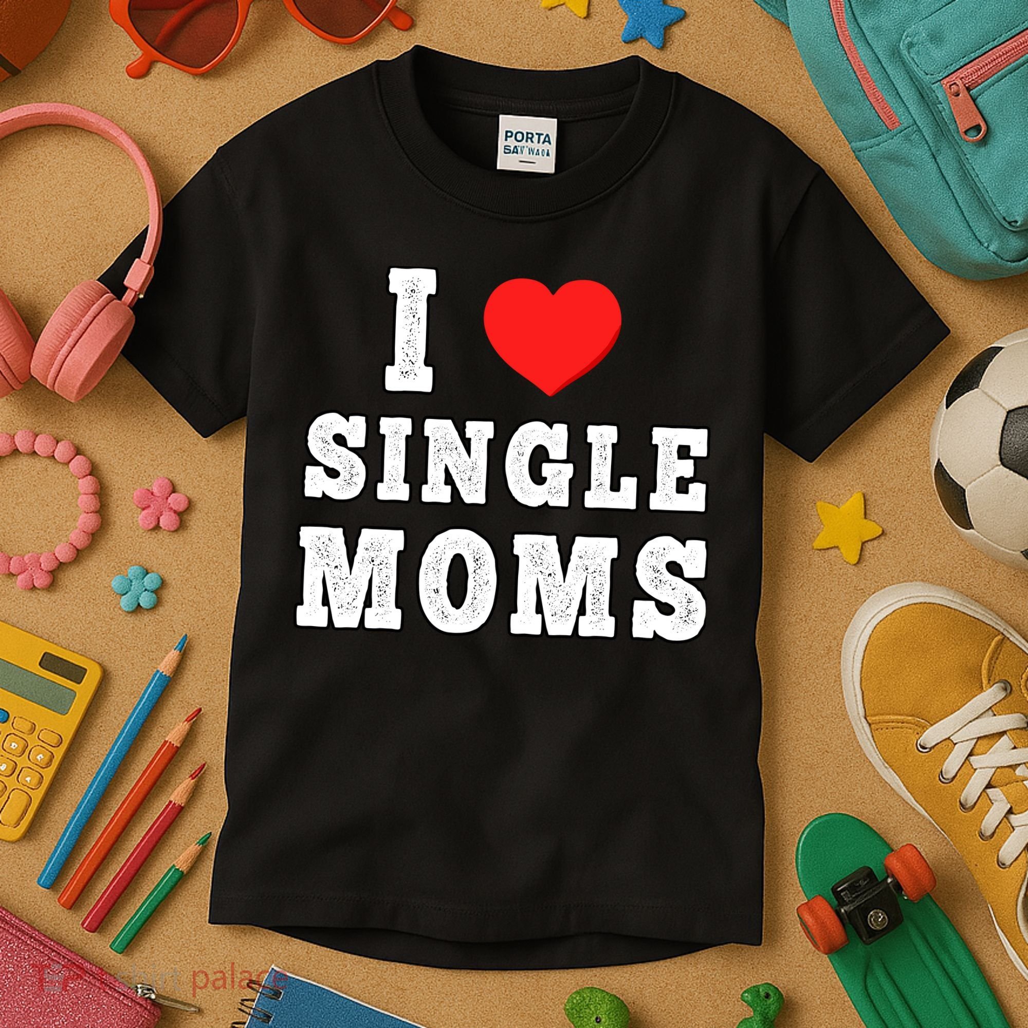 I Heart Single Moms Funny I Love Single Mommy Kids T-Shirt