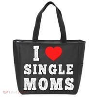 I Heart Single Moms Funny I Love Single Mommy Tote Bag thumb 0