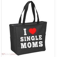 I Heart Single Moms Funny I Love Single Mommy Tote Bag thumb 2