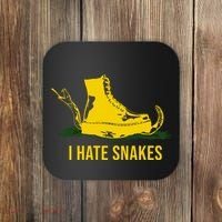 I Hate Snakes Don't Thread On Me Flag Coaster thumb 0
