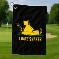 I Hate Snakes Don't Thread On Me Flag Golf Towel thumb 1