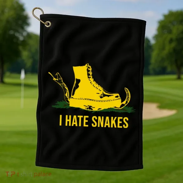 I Hate Snakes Don't Thread On Me Flag Golf Towel
