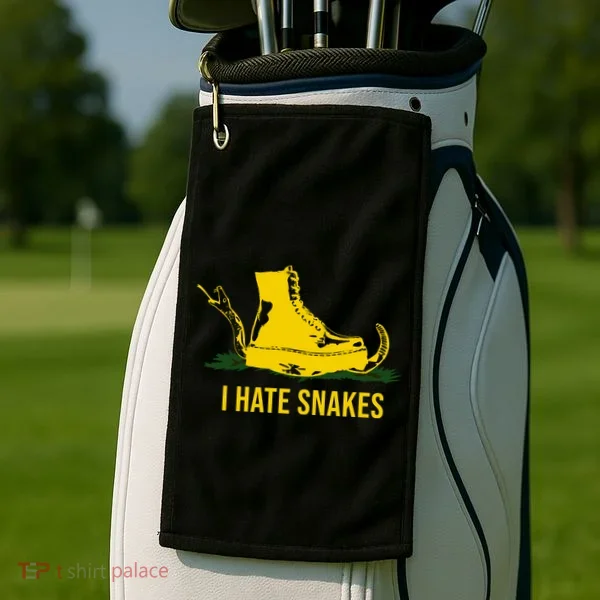 I Hate Snakes Don't Thread On Me Flag Golf Towel