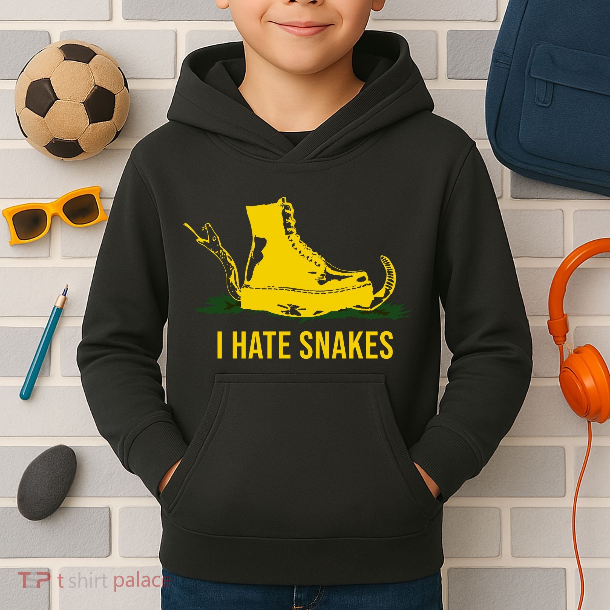 I Hate Snakes Don't Thread On Me Flag Kids Hoodie