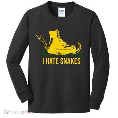 I Hate Snakes Don't Thread On Me Flag Kids Long Sleeve Shirt