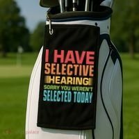 I Have Selective Hearing Sorry You Werent Selected Today Golf Towel thumb 2