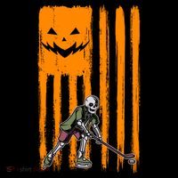 Ice Hockey Skeleton Halloween Boys American Pumpkin Flag Gift Coffee Mug thumb 5