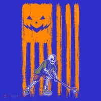 Ice Hockey Skeleton Halloween Boys American Pumpkin Flag Gift Women's Tank Top thumb 5