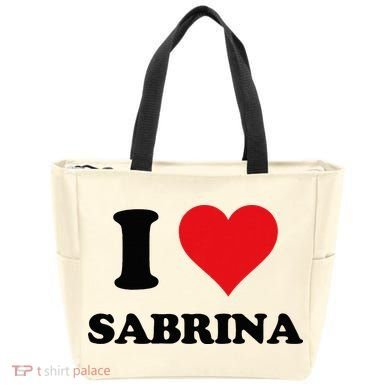 I Heart Sabrina First Name I Love Personalized Stuff Tote Bag