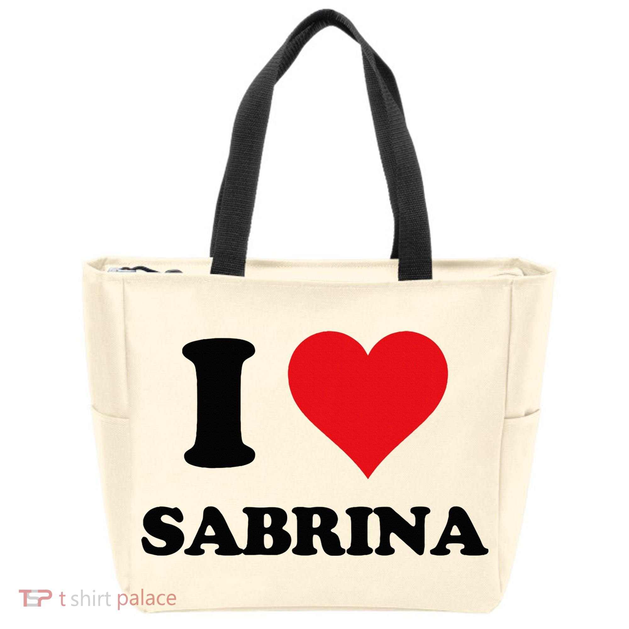 I Heart Sabrina First Name I Love Personalized Stuff Tote Bag