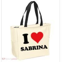 I Heart Sabrina First Name I Love Personalized Stuff Tote Bag thumb 2