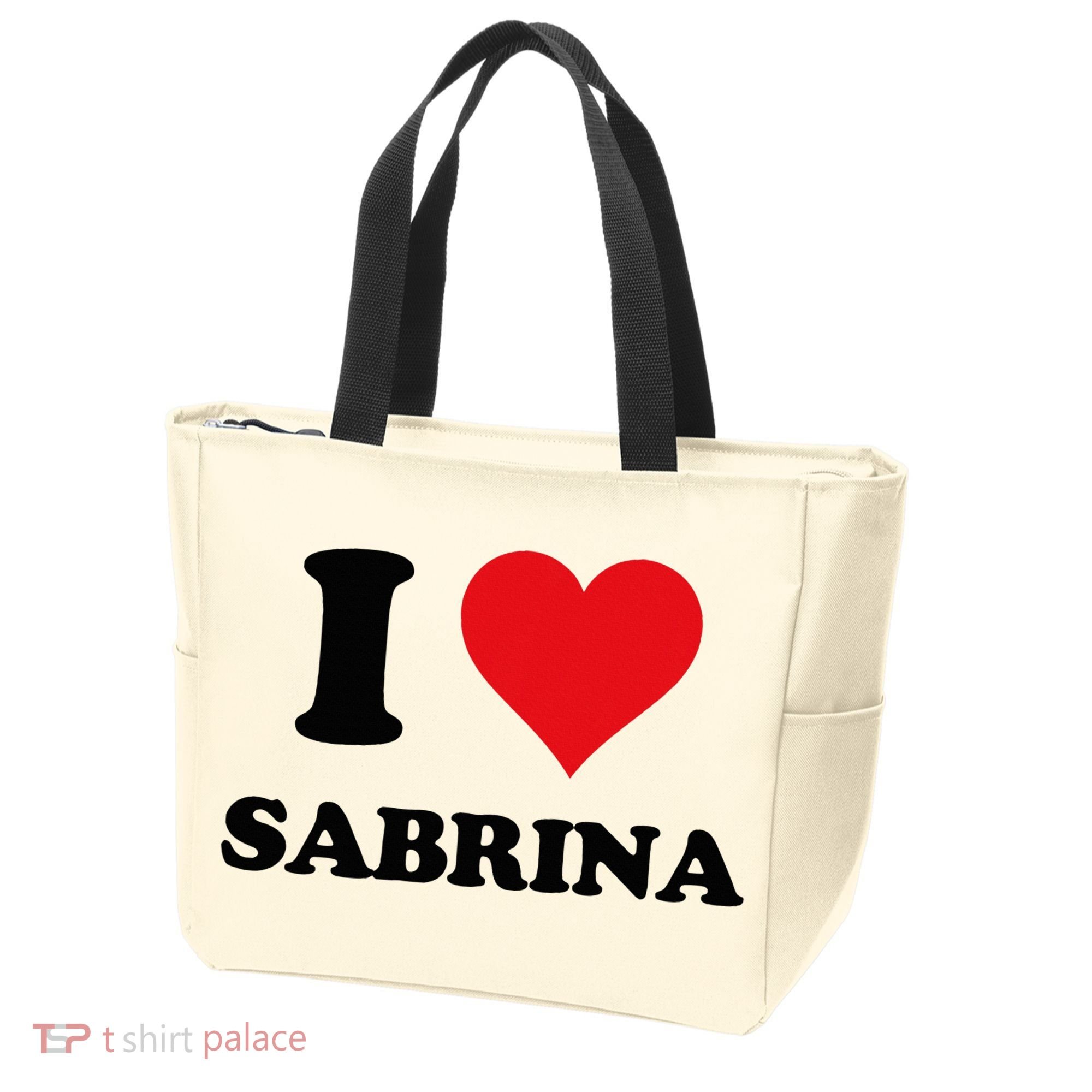 I Heart Sabrina First Name I Love Personalized Stuff Tote Bag