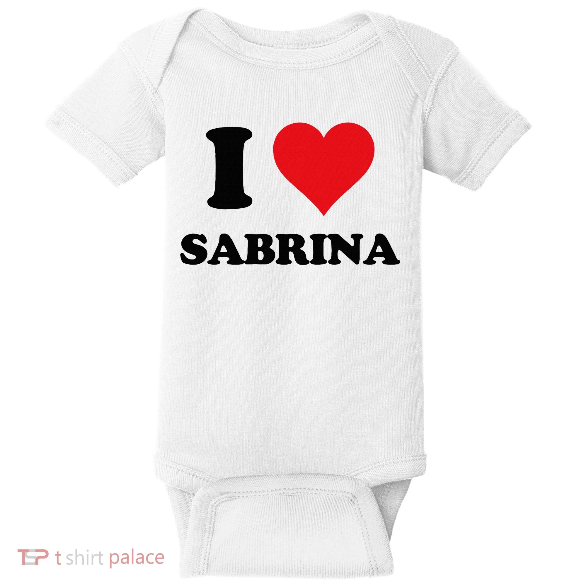 I Heart Sabrina First Name I Love Personalized Stuff Baby Bodysuit