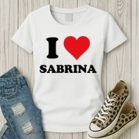 I Heart Sabrina First Name I Love Personalized Stuff Women's T-Shirt thumb 3