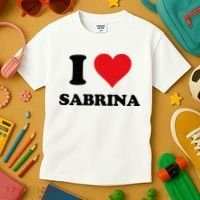 I Heart Sabrina First Name I Love Personalized Stuff Kids T-Shirt thumb 3