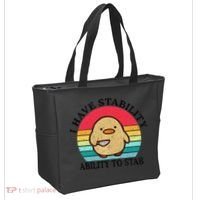 I Have Stability Ability To Stab Meme Funny Duck Retro Tote Bag thumb 2