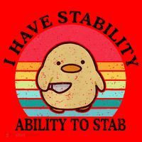 I Have Stability Ability To Stab Meme Funny Duck Retro Santa Hat thumb 1